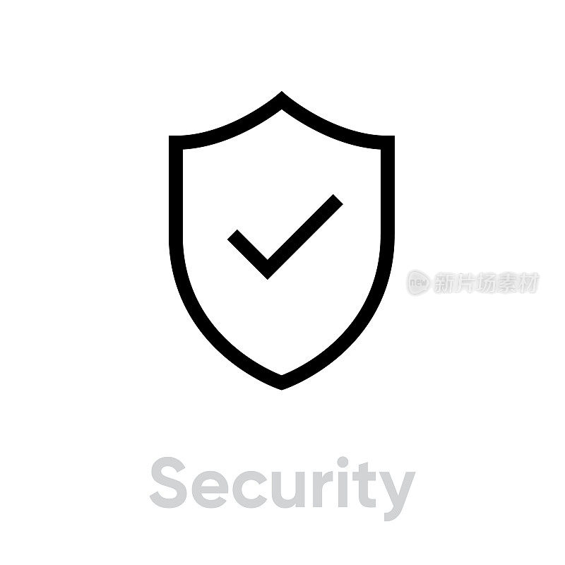 Security icon. Editable Vector Outline.